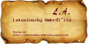 Latosinszky Ambrózia névjegykártya